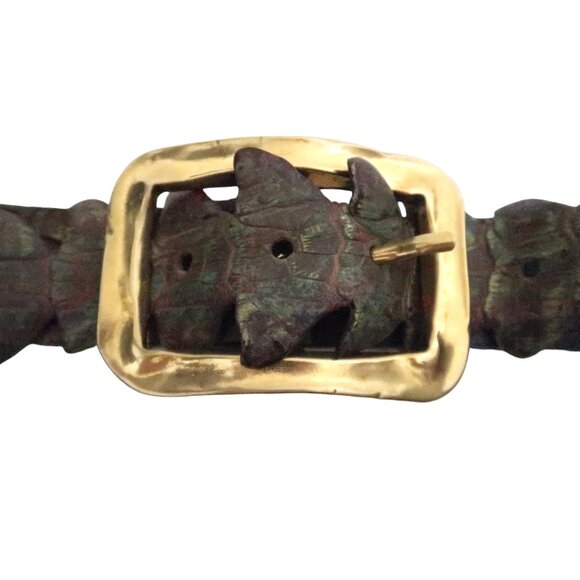 MASSI MILIANO Nile Crocodile leather belt IT 80 US 32